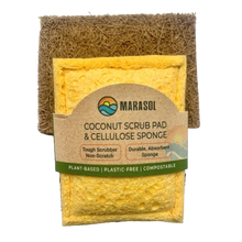 Load image into Gallery viewer, Eco Sponge and Scrub Pad - Cellulose, Coconut Fiber, Plastic-Free
